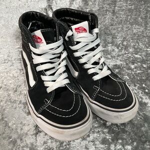Vans Black and White High-Top Sneakers